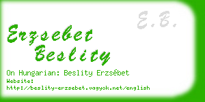 erzsebet beslity business card